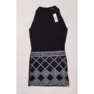 CBR medium black dress womens medium cotton polyester thigh length sleeveless